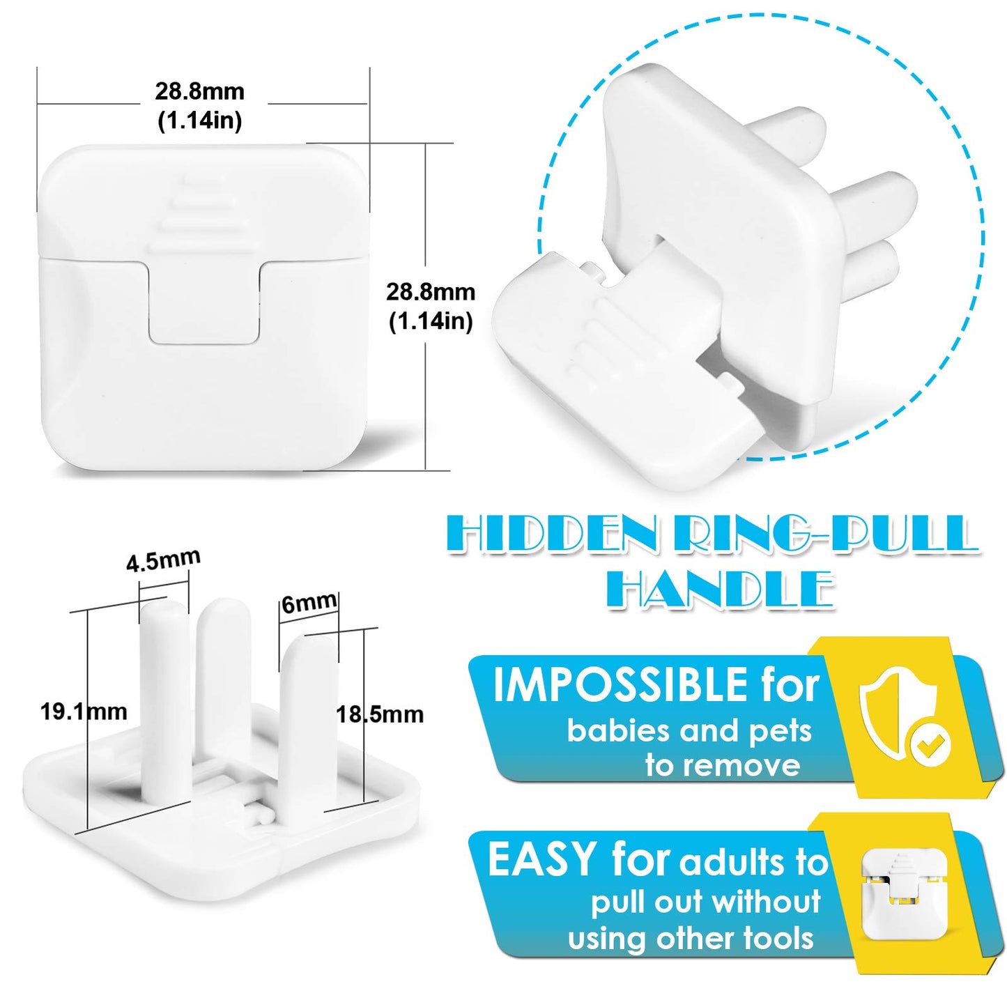 Outlet Covers Babepai 38-Pack White Child Proof Electrical Protector Safety Improved Baby Safety Plug Covers