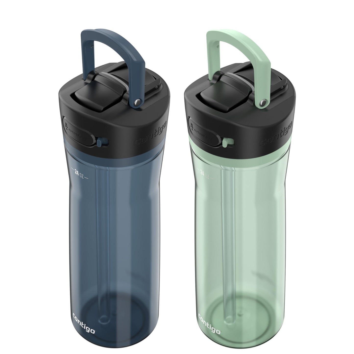 Contigo Ashland 2.0 Water Bottle with AUTOSPOUT Lid | Tritan Water Bottle, 24oz., 3 Pack, Juniper & Sake & Bubble Tea