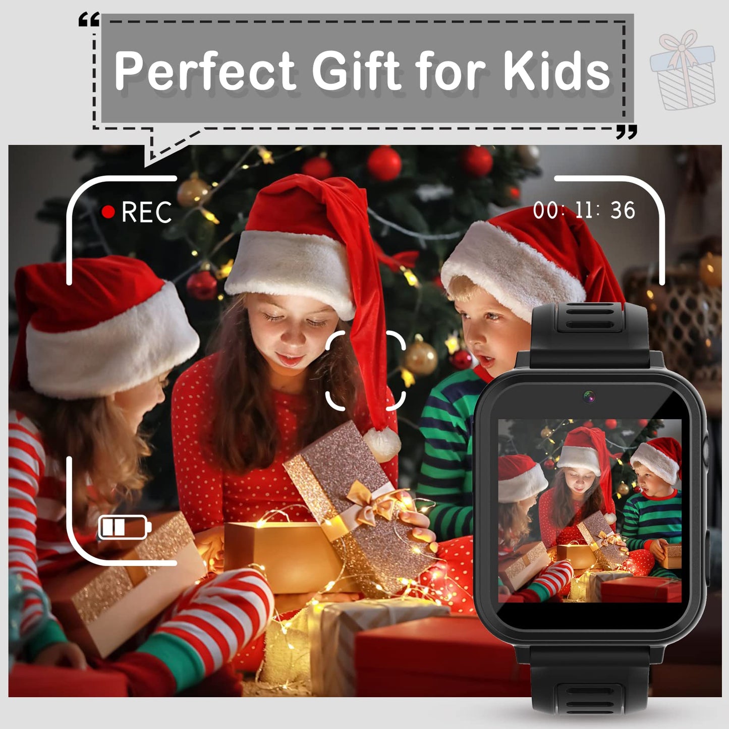 Phyulls Smart Watch for Kids with 24 Games Alarm Clock, Touchscreen, Calendaring Camera Music Player Time Display Video & Audio Recording, Toys for 3-12 Years Old Boys Toddler