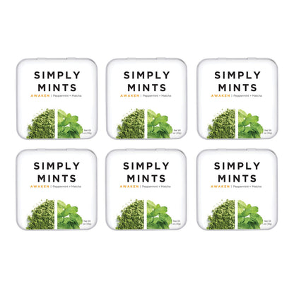 Natural Breath Mints by Simply Gum | Peppermint | Pack of Six (180 Pieces Total) | Breath Freshening, Vegan, Non-GMO, Nothing Artificial