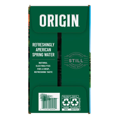 ORIGIN, 100% Natural Spring Water, 900 mL, Recycled Plastic Bottle, 30.4 Fl Oz (Pack of 12)