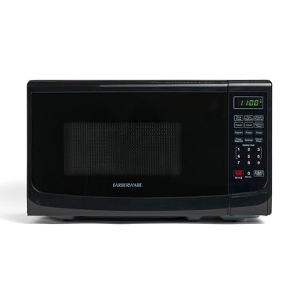 Farberware Countertop Microwave 700 Watts, 0.7 Cu. Ft. - Microwave Oven With LED Lighting and Child Lock - Perfect for Apartments and Dorms - Easy Clean Stainless Steel