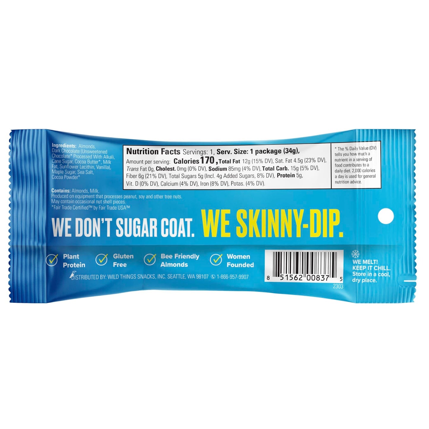 SkinnyDipped Snack Attack Minis Almond Variety Pack, Healthy Snack, Plant Protein, Gluten Free, 0.46 oz Mini Bags, Pack of 25