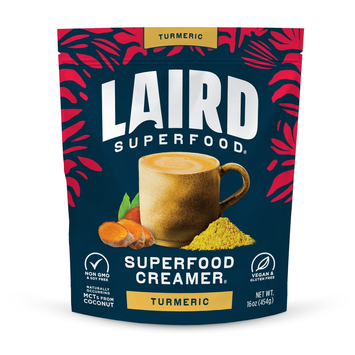 Laird Superfood Non-Dairy Superfood Creamer - Coconut Powder Coffee Creamer - Sweet & Creamy - Gluten Free, Non-GMO, Vegan - 16 oz. Bag, Pack of 1