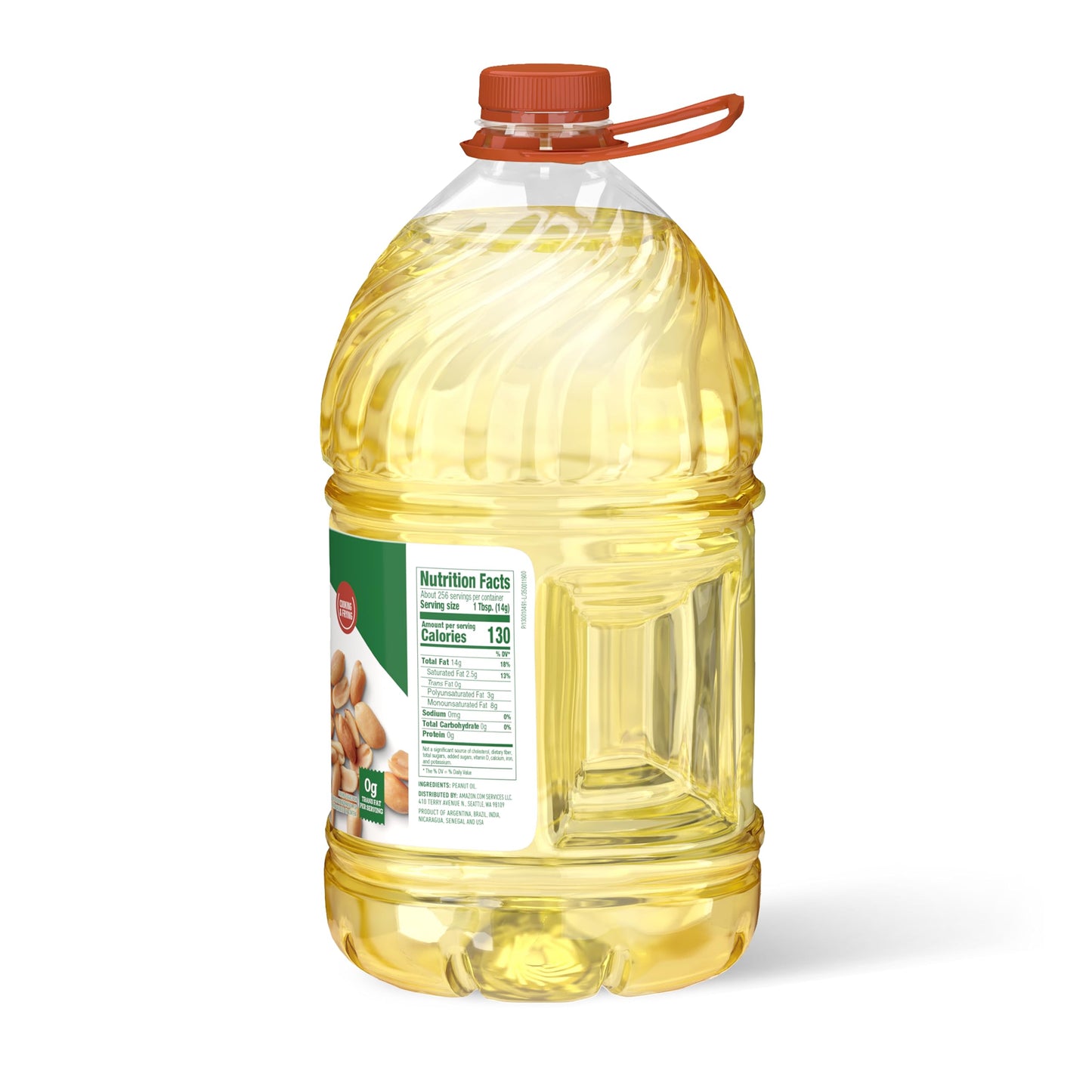 Amazon Fresh, Peanut Oil, 128 Fl Oz (Previously Happy Belly, Packaging May Vary)