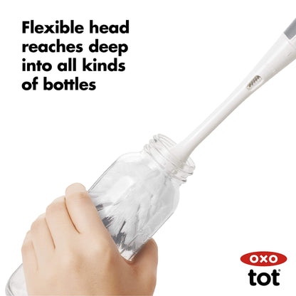 OXO Tot Bottle Brush with Nipple Cleaner and Stand - Gray