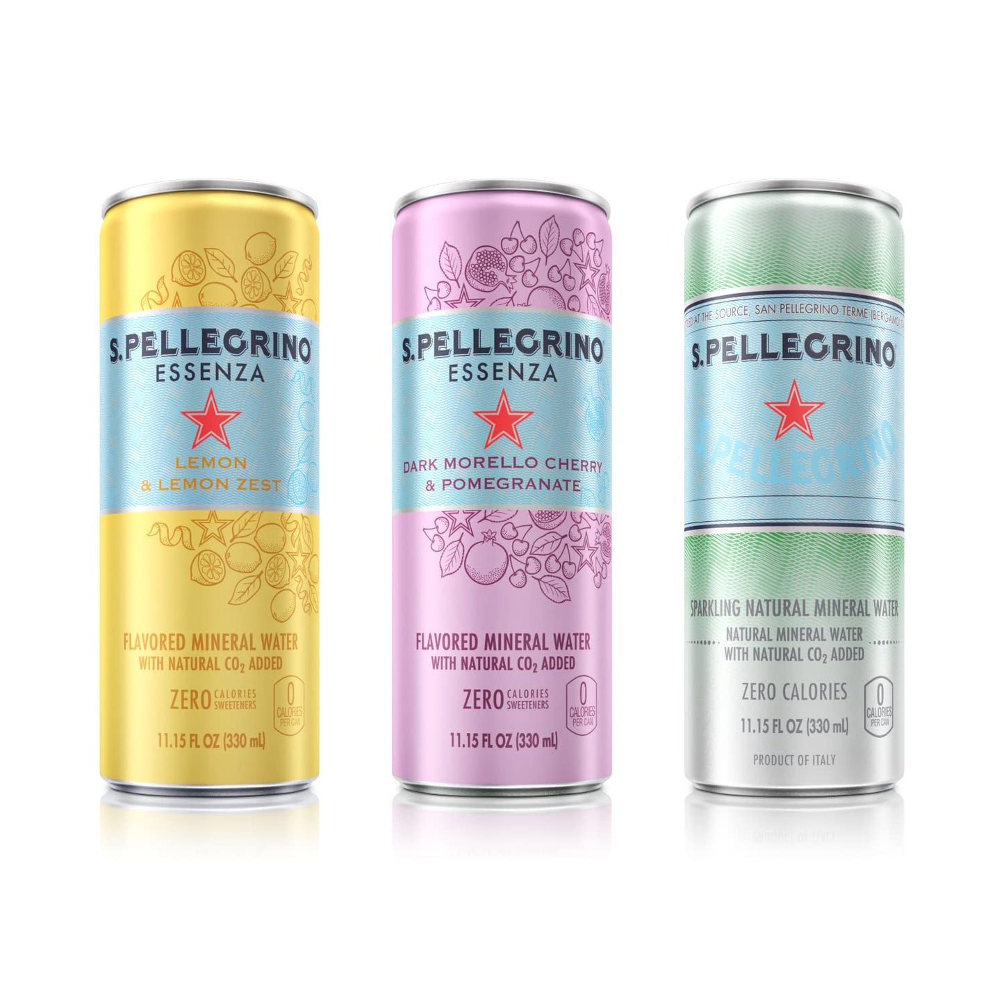 S.Pellegrino Essenza Variety pack - Blood Orange, Lemon, Dark Morello Cherry,11.15 Fl. Oz (Pack of 24)