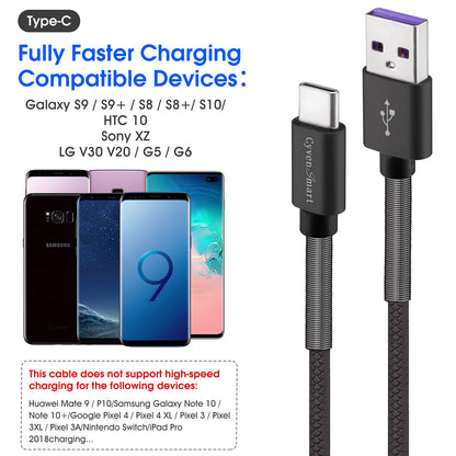 USB Type C Cable 10ft, [2 Pack] USB A 2.0 to USB-C 10 ft Type C Fast Charger Extra Long Durable TPE USBC to USBA Cord for iPhone 15 Pro Samsung Galaxy A10/A20/A51/S10/S9/S8 Plus/Note 9/8,LG