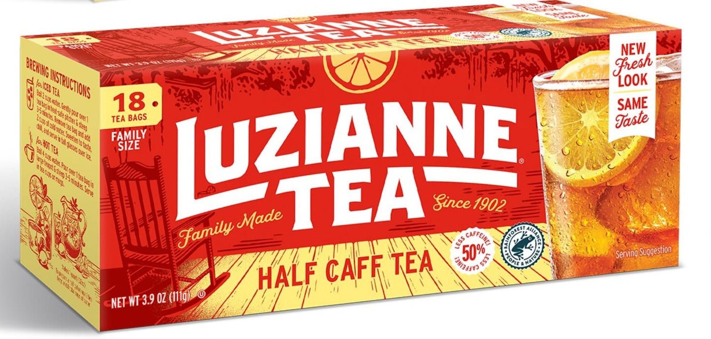 Luzianne Decaffeinated Iced Tea Bags, Family Size, 24ct Box (Pack of 6)