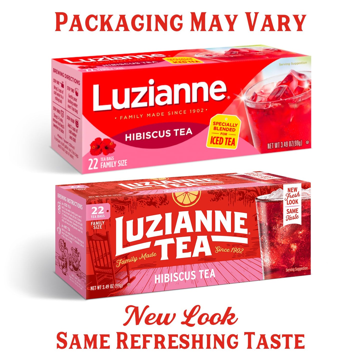 Luzianne Decaffeinated Iced Tea Bags, Family Size, 24ct Box (Pack of 6)