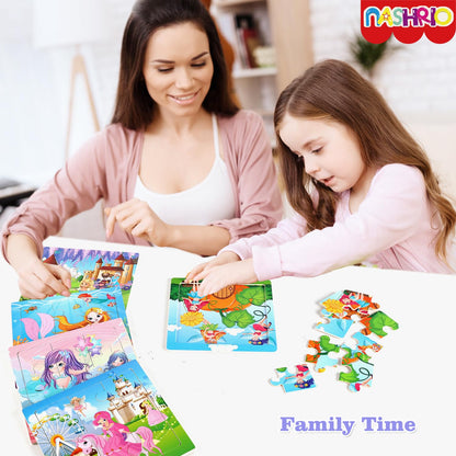 NASHRIO Wooden Puzzles for Toddlers 2-5 Years Old(Set of 6), 9 Pieces Preschool Educational and Learning Animal Jigsaw Puzzle Toy Gift Set for Boys and Girls