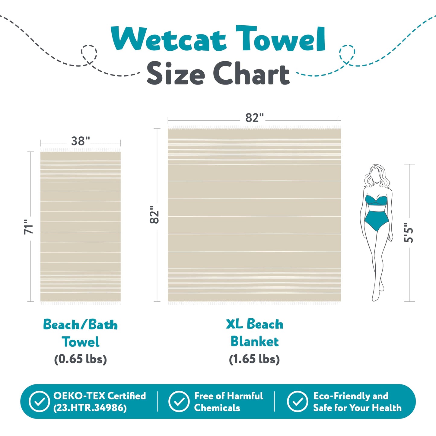 WETCAT Turkish Beach Towel Oversized 38x71 100% Cotton Sand Free Quick Dry Extra Large Light Travel Towel for Adults Beach Accessories Gifts (Blue, Beach Towel (38" x 71"))