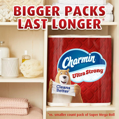 Charmin Ultra Strong Toilet Paper, 18 Super Mega Rolls = 108 Regular Rolls