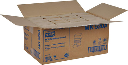 Tork Multifold Hand Towel Natural H2, Universal, 100% Recycled Fibers, 16 x 250 Sheets, MK520A