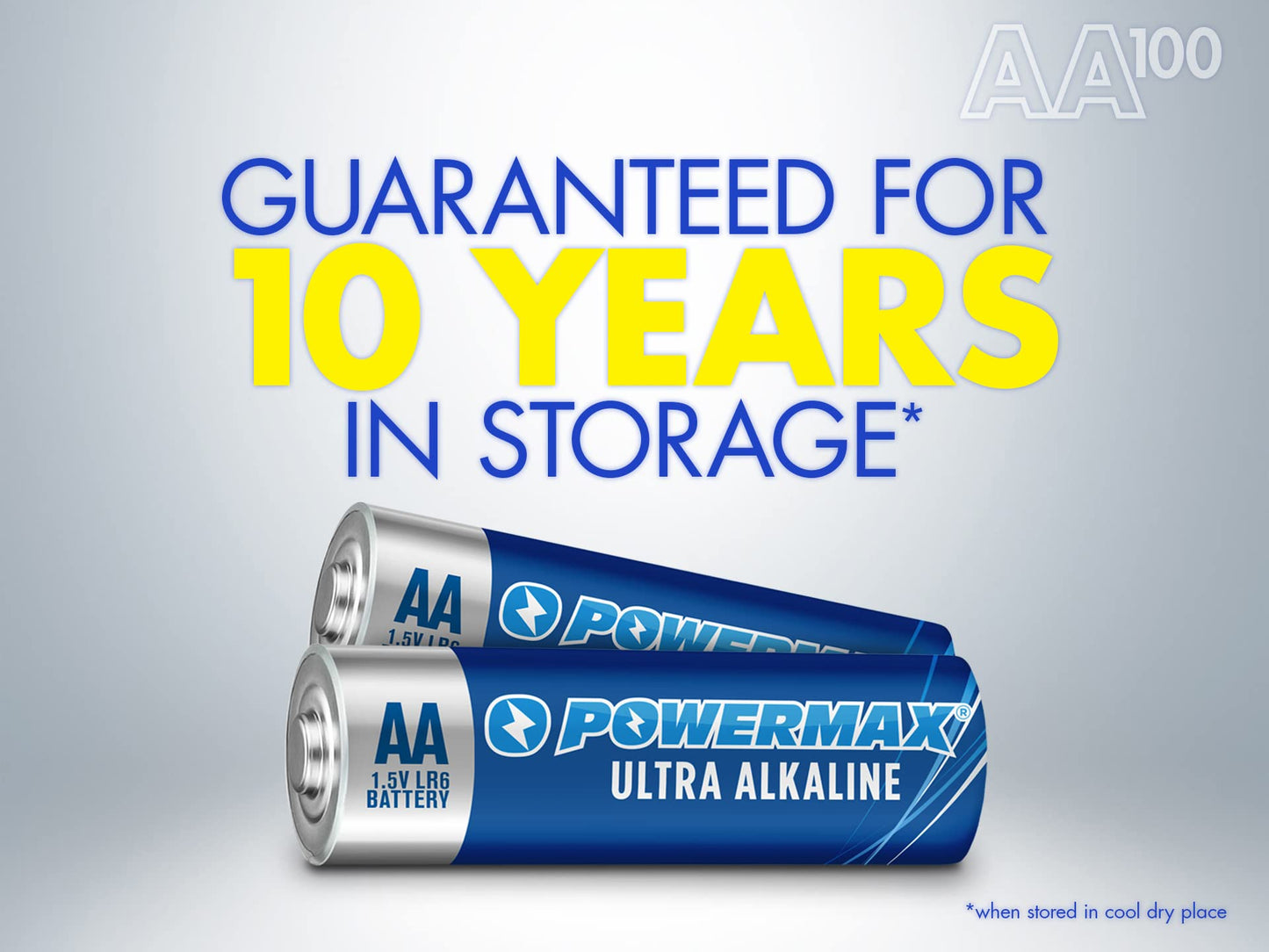 Powermax 24-Count AA Batteries, Ultra Long Lasting Alkaline Battery, 10-Year Shelf Life, Reclosable Packaging