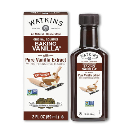 Watkins All Natural Original Gourmet Baking Vanilla, with Pure Vanilla Extract, 11 Fl Oz (Pack of 1) - Packaging May Vary