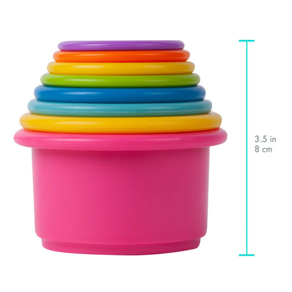 The First Years Stack & Count Stacking Cups - Colorful Baby Stacking Water Toys Set - Stackable Cups for Learning - Baby Bath Toys - Toddler Water Table Toys - 8 Count