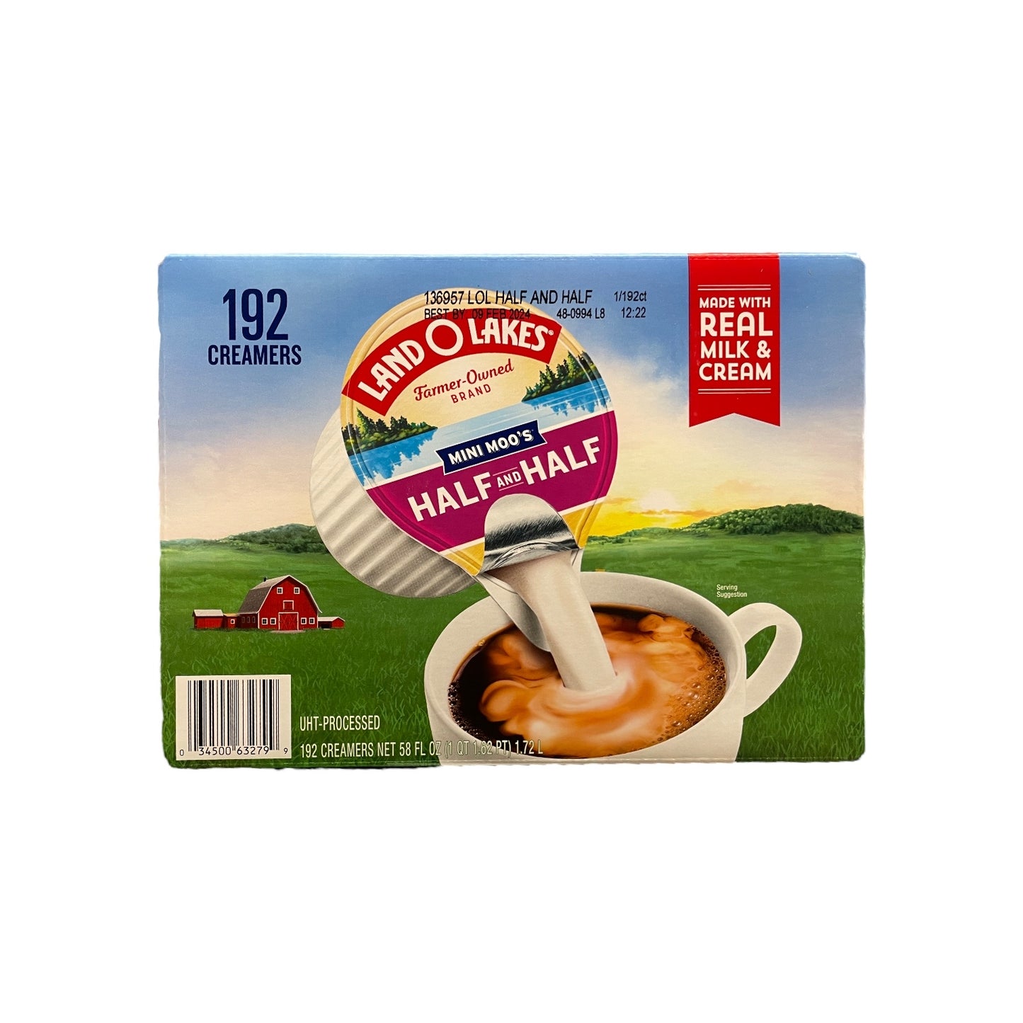 Mini Moo’s Half and Half Creamer, Land O Lakes, 0.3 oz cup (192 Pack)