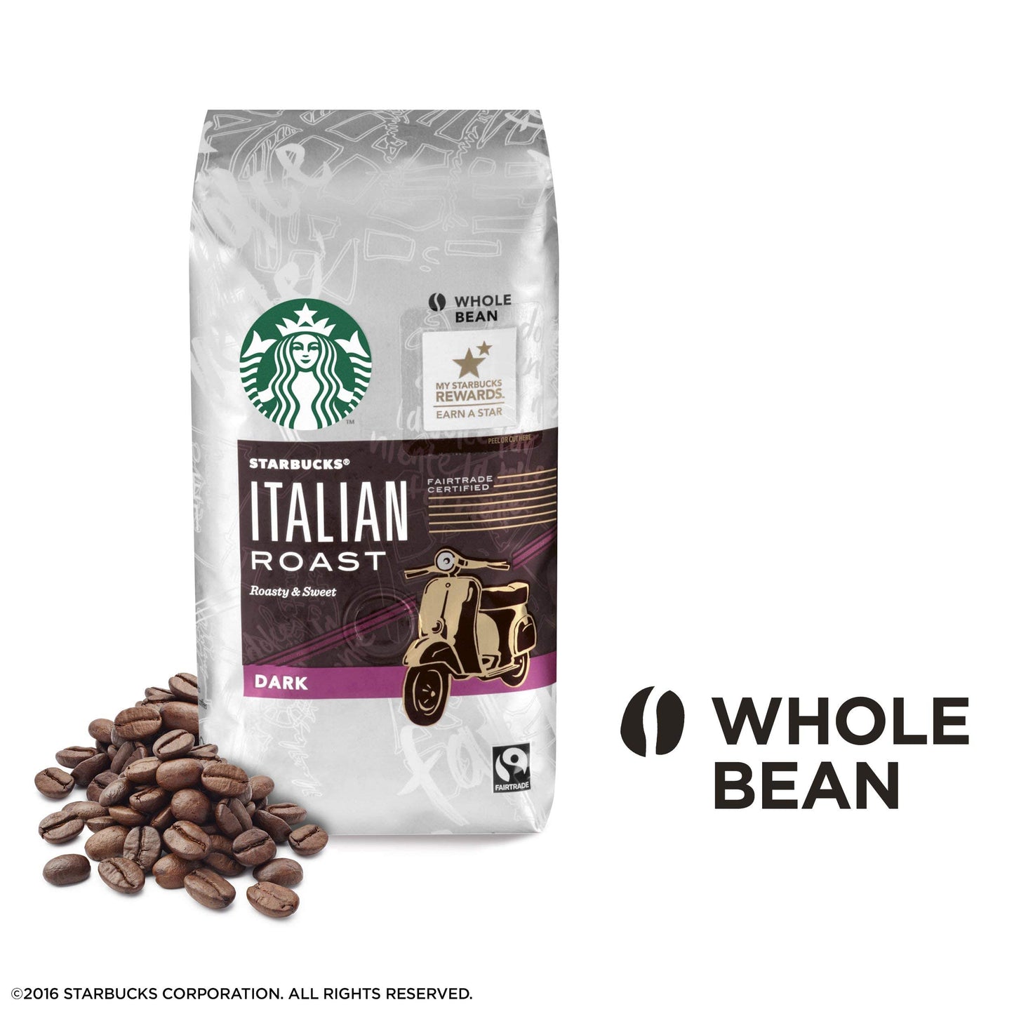 Starbucks Blonde Espresso Roast Whole Coffee Beans, 200g