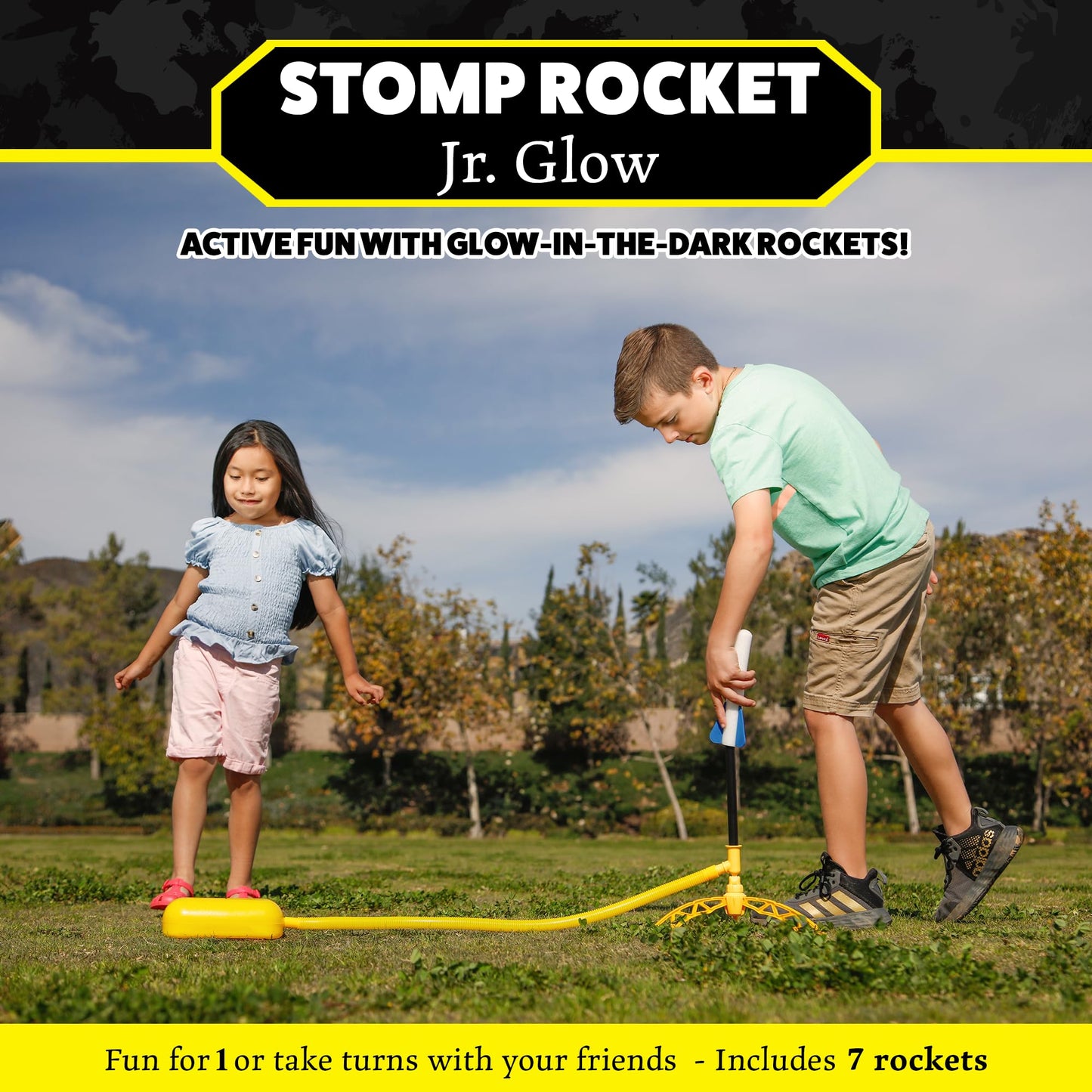 Stomp Rocket Jr Glow Rocket Refills - 3 Glow-in-The-Dark Rockets - Replacement Set for Soft Foam Rocket Launcher - Fun Outdoor Kids Toys Gift for Boys & Girls - Ages 3 & Up