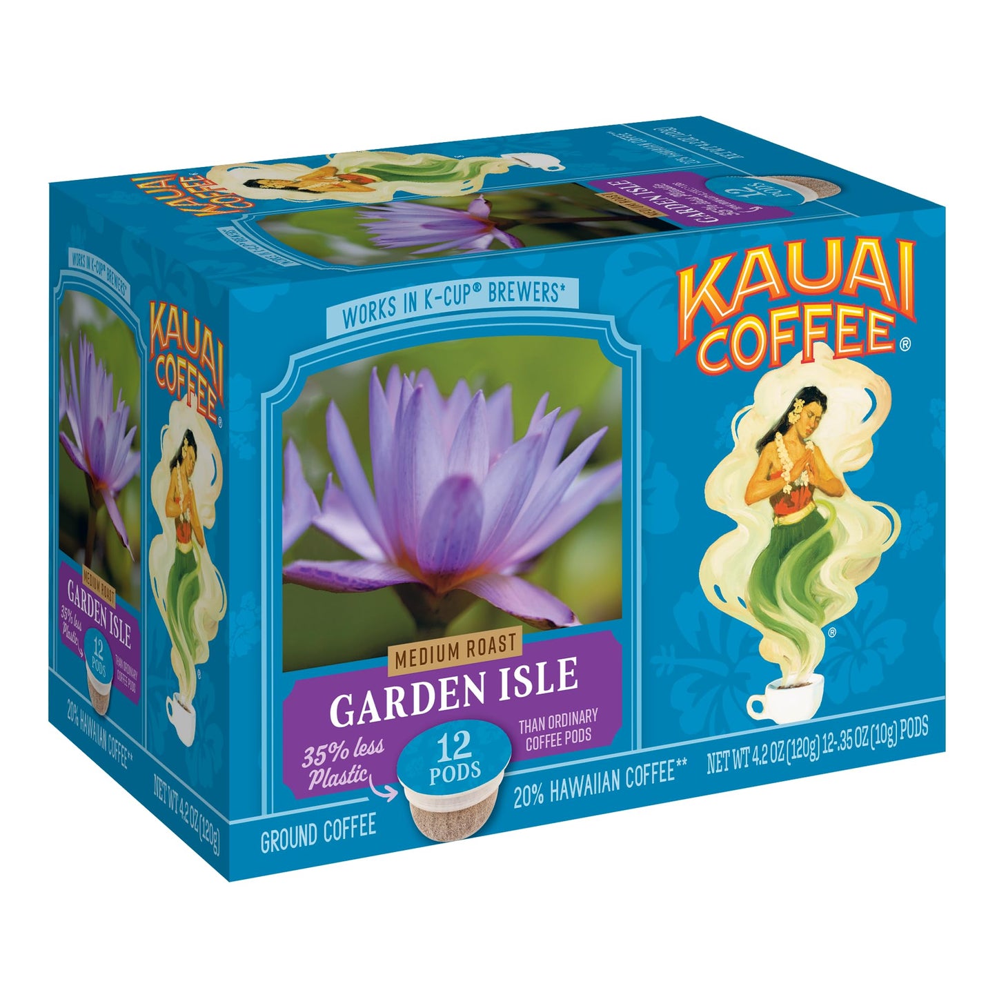 Kauai Coffee Na Pali Coast Dark Roast - Compatible with Keurig Pods K-Cup Brewers (1 Pack of 24 Single-Serve Cups)