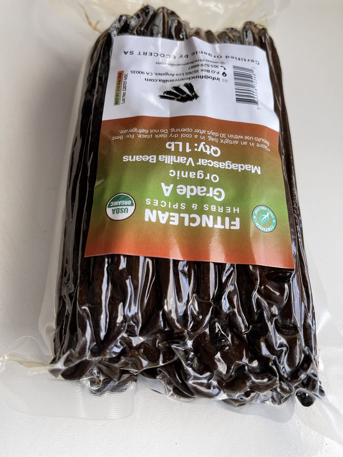 50 Organic Grade A Madagascar Vanilla Beans. Certified USDA Organic for Extract and all things Vanilla by FITNCLEAN VANILLA. ~5" Bulk Fresh Bourbon NON-GMO Pods.