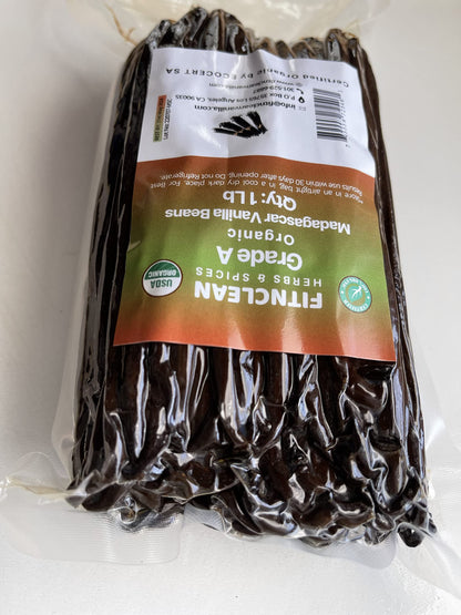 50 Organic Grade A Madagascar Vanilla Beans. Certified USDA Organic for Extract and all things Vanilla by FITNCLEAN VANILLA. ~5" Bulk Fresh Bourbon NON-GMO Pods.