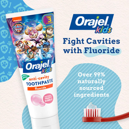 Orajel Kids Anti-Cavity Fluoride Toothpaste, Natural Flavor, 4.2oz Tube