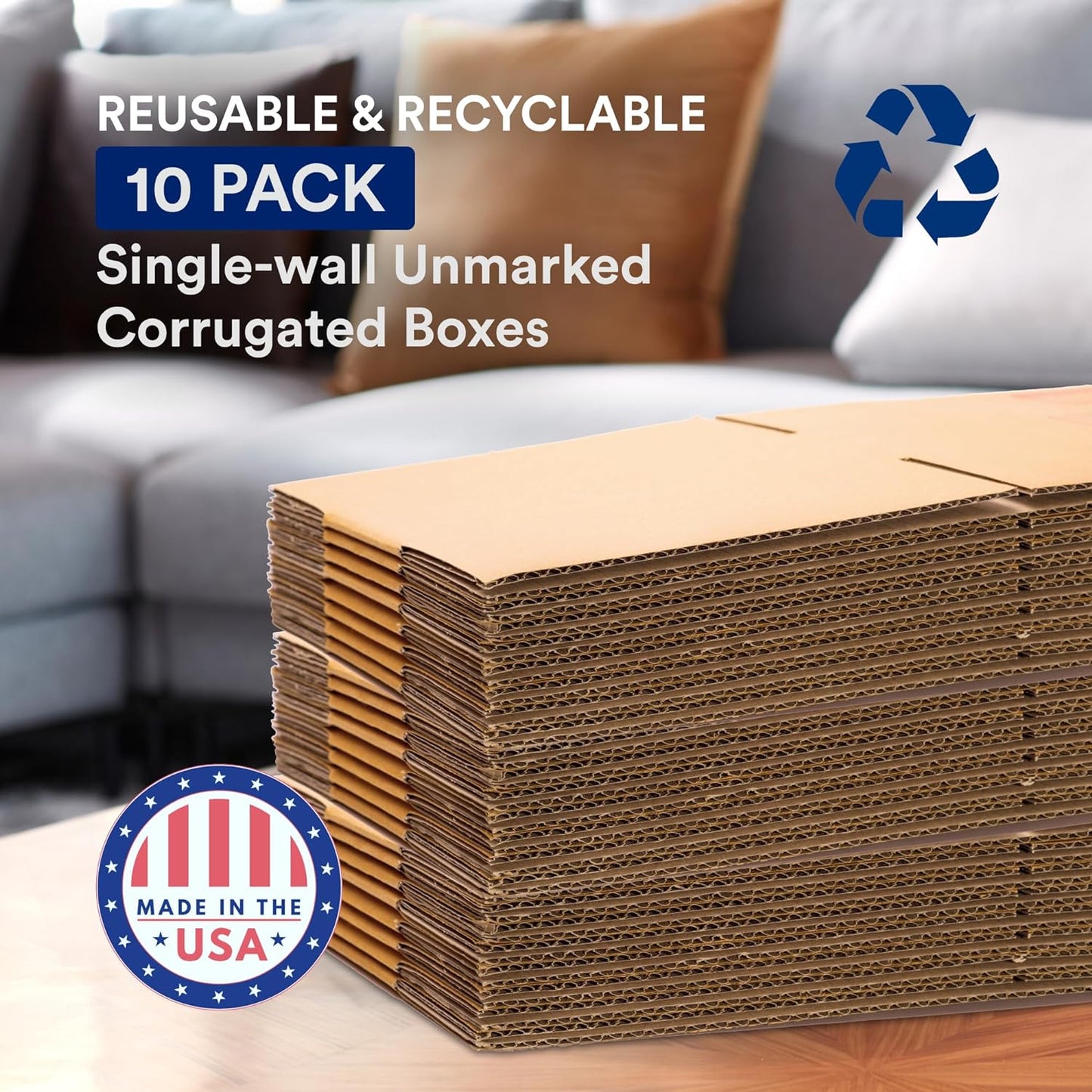 BOX USA Moving Boxes Medium 18"L x 14"W x 12"H 10-Pack | Corrugated Cardboard Box for Shipping, Mailing, Packing, Packaging and Storage 18x14x12