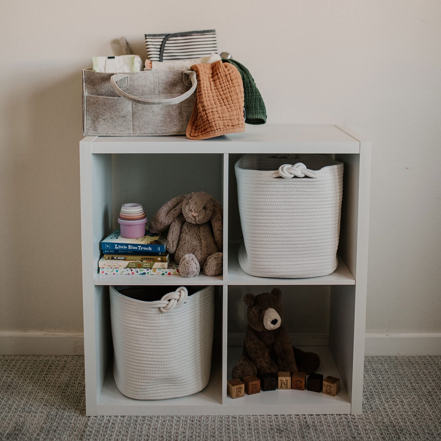 Parker Baby Diaper Caddy - Nursery Storage Bin and Car Organizer for Diapers and Baby Wipes (Oatmeal, Regular)