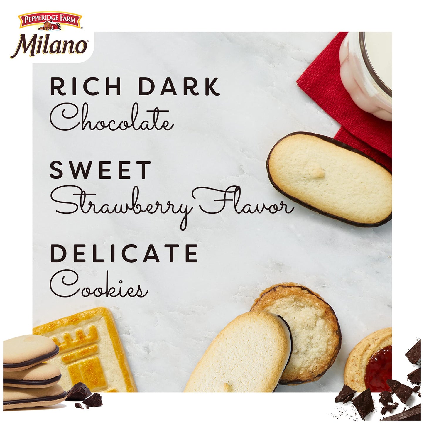 Pepperidge Farm Milano Cookies, Raspberry Chocolate, 7 oz. Bag