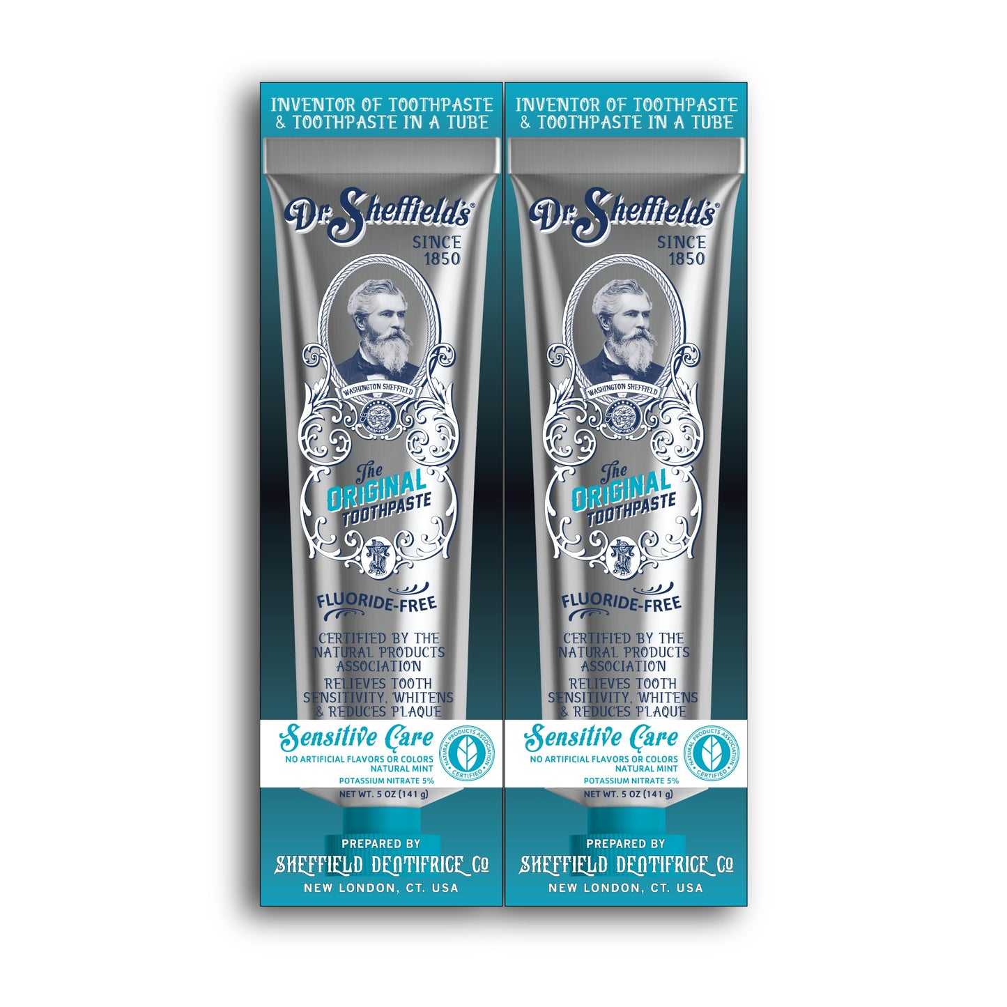 Dr. Sheffield’s Certified Natural Toothpaste (Extra-Whitening) - Great Tasting, Fluoride Free Toothpaste/Freshen Your Breath, Whiten Your Teeth, Reduce Plaque (2-Pack)