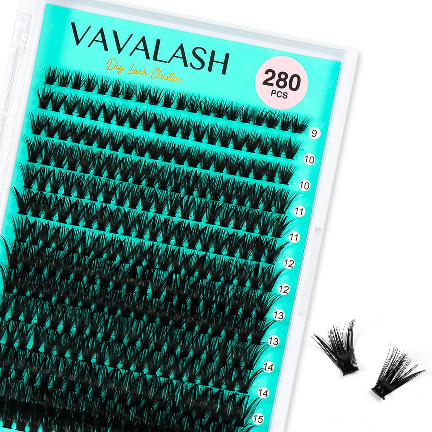 VAVALASH DIY Lash Extension Kit 280 Clusters Individual Lashes Kit 30D 40D 0.07D-10-16mm Lash Clusters, Lash Bond and Seal, Lash Tweezer for DIY Eyelash Extension at Home（Kit-30D+40D-0.07D-10-16MIX）