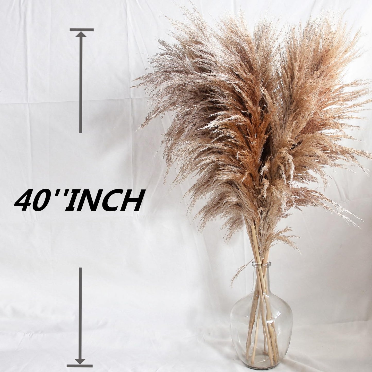 110 PCS Dried Pampas Grass Bouquet, Boho Table Decor, Bunny Tails Dried Flowers, Brown Pompas, White Pampas Grass for Wedding, Home, Rustic Party, Baby Shower Decorations