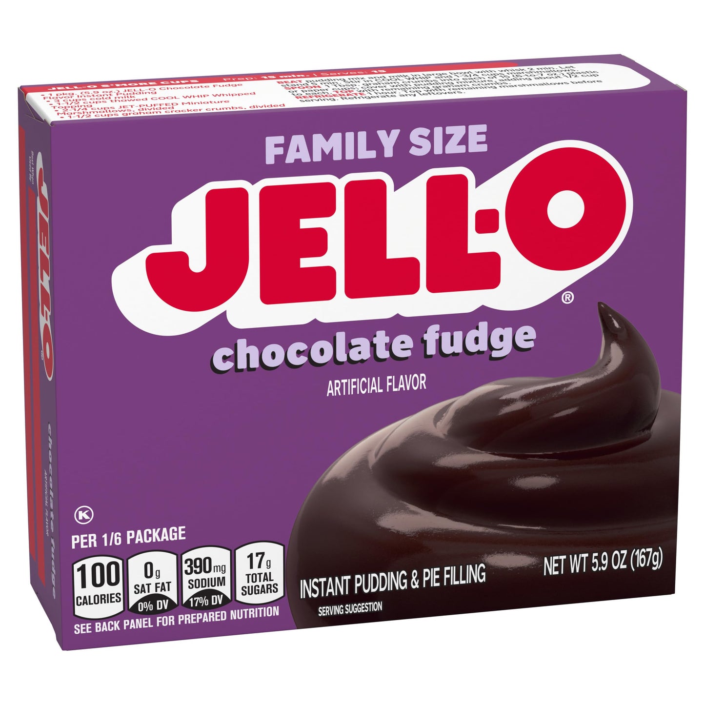 Jello Sugar Free Chocolate Fudge Pudding Mix 1.4oz Box