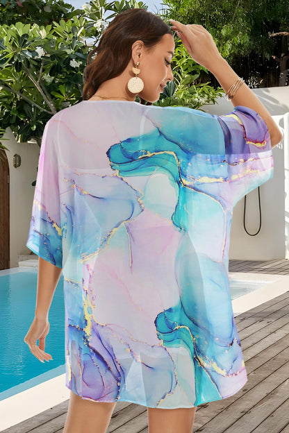 Womens Kimono Beach Cover Up Chiffon Cardigan Floral Tops Loose Capes