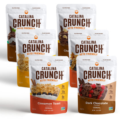 Catalina Crunch Protein Cereal Variety Pack (6 Flavors) | Low Carb, Zero Sugar, Gluten Free, Fiber | Vegan Snacks/Food | Keto Friendly