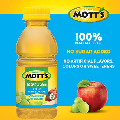 Mott's 100% Original Apple Juice, 8 Fl Oz Bottles, 24 Count (4 Packs Of 6), 2 Servings Of Fruit, 100% Fruit Juice, Gluten-free, Caffeine-free, Kosher, Contains No Artificial Colors Or Sweeteners