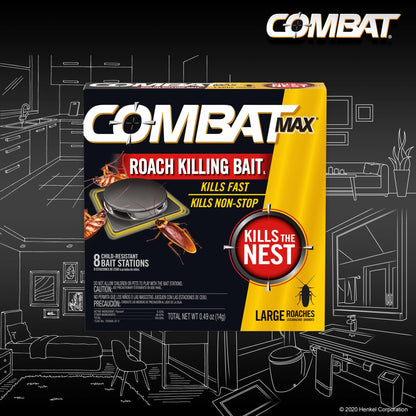 Combat Max Large Roach Killing Bait, 8 count (Pack of 1)