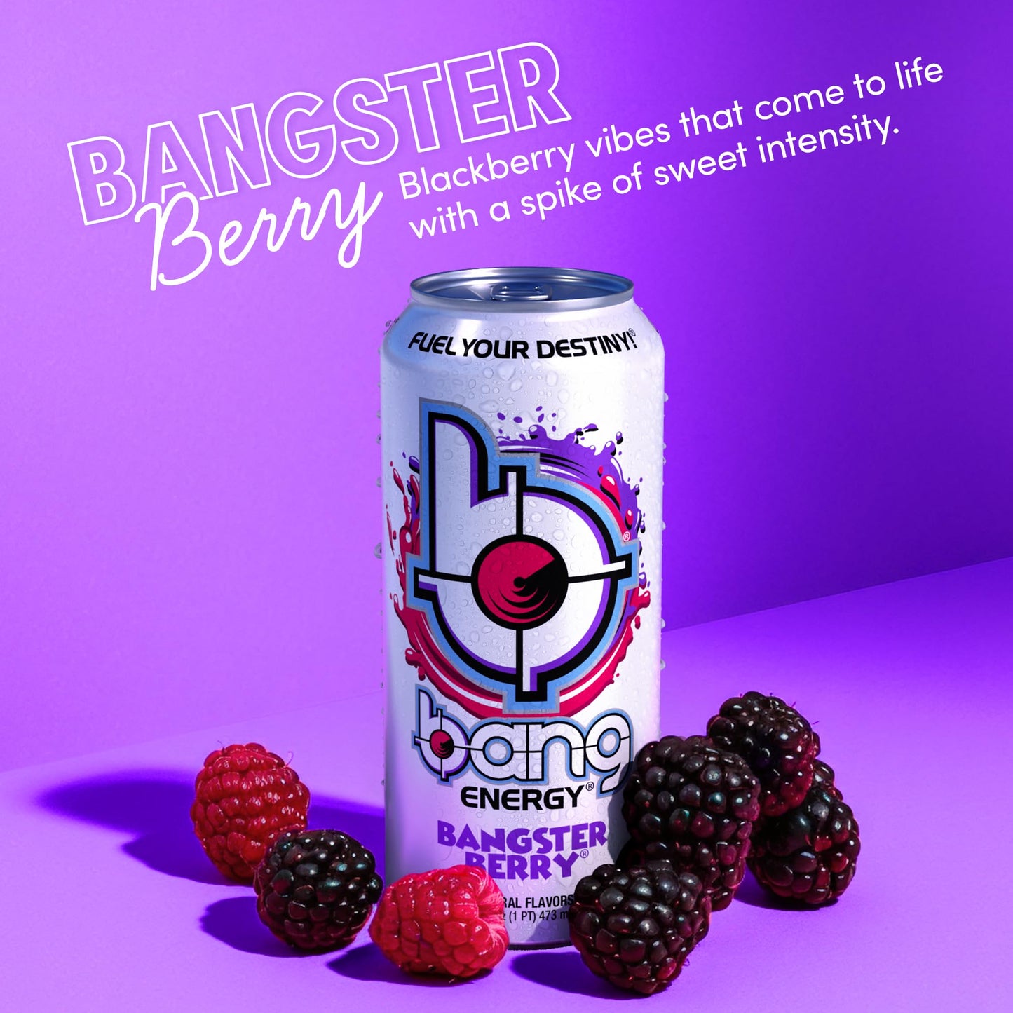 Bang Energy Bangster Berry, Sugar-Free Energy Drink, 16-Ounce (Pack of 12)