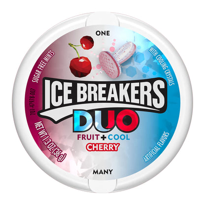 ICE BREAKERS Duo Fruit Plus Cool Strawberry Sugar Free Breath Mints Tins, 1.3 oz (8 Count)