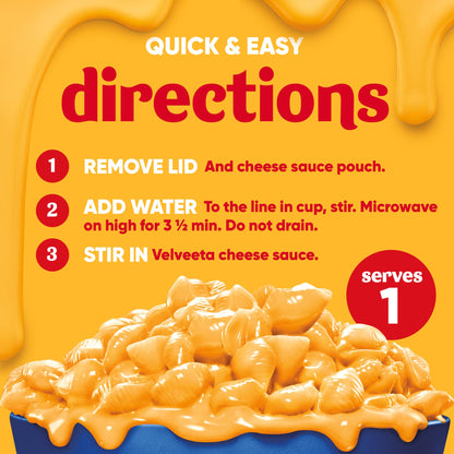 Velveeta Shells & Cheese Original Microwavable Macaroni and Cheese Cups (4 ct Pack, 2.39 oz Cups)