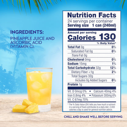 Dole 100% Juice, Pineapple, 46 Ounce Cans (Pack of 6)