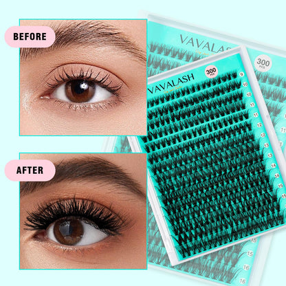 VAVALASH DIY Lash Extension Kit 280 Clusters Individual Lashes Kit 30D 40D 0.07D-10-16mm Lash Clusters, Lash Bond and Seal, Lash Tweezer for DIY Eyelash Extension at Home（Kit-30D+40D-0.07D-10-16MIX）