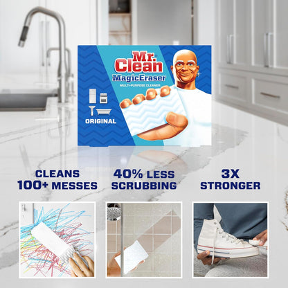 Mr. Clean Magic Eraser, Shoe, Bathroom, Oven, and Shower Cleaner, Cleaning Pads with Durafoam, 6 Count