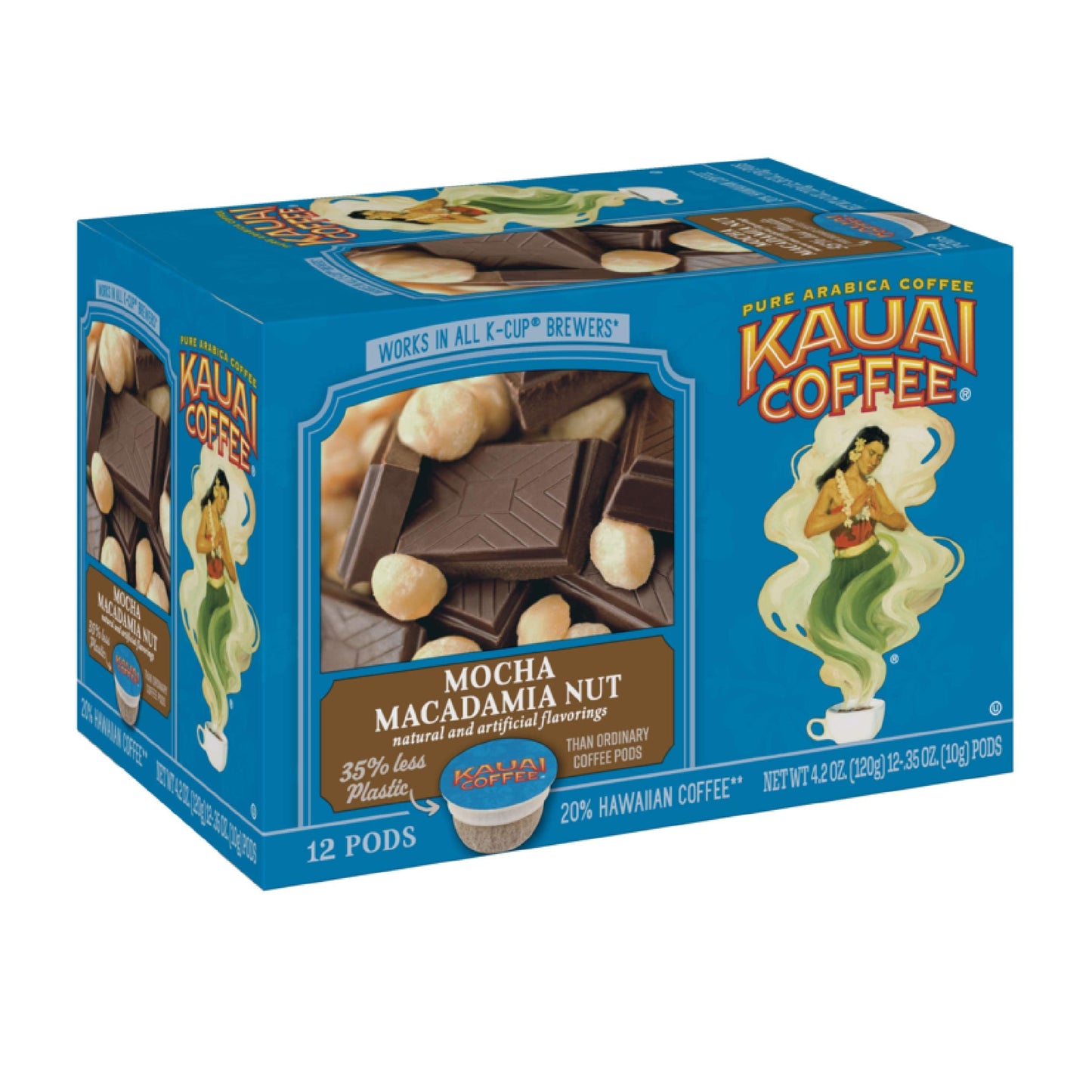 Kauai Coffee Na Pali Coast Dark Roast - Compatible with Keurig Pods K-Cup Brewers (1 Pack of 12 Single-Serve Cups)