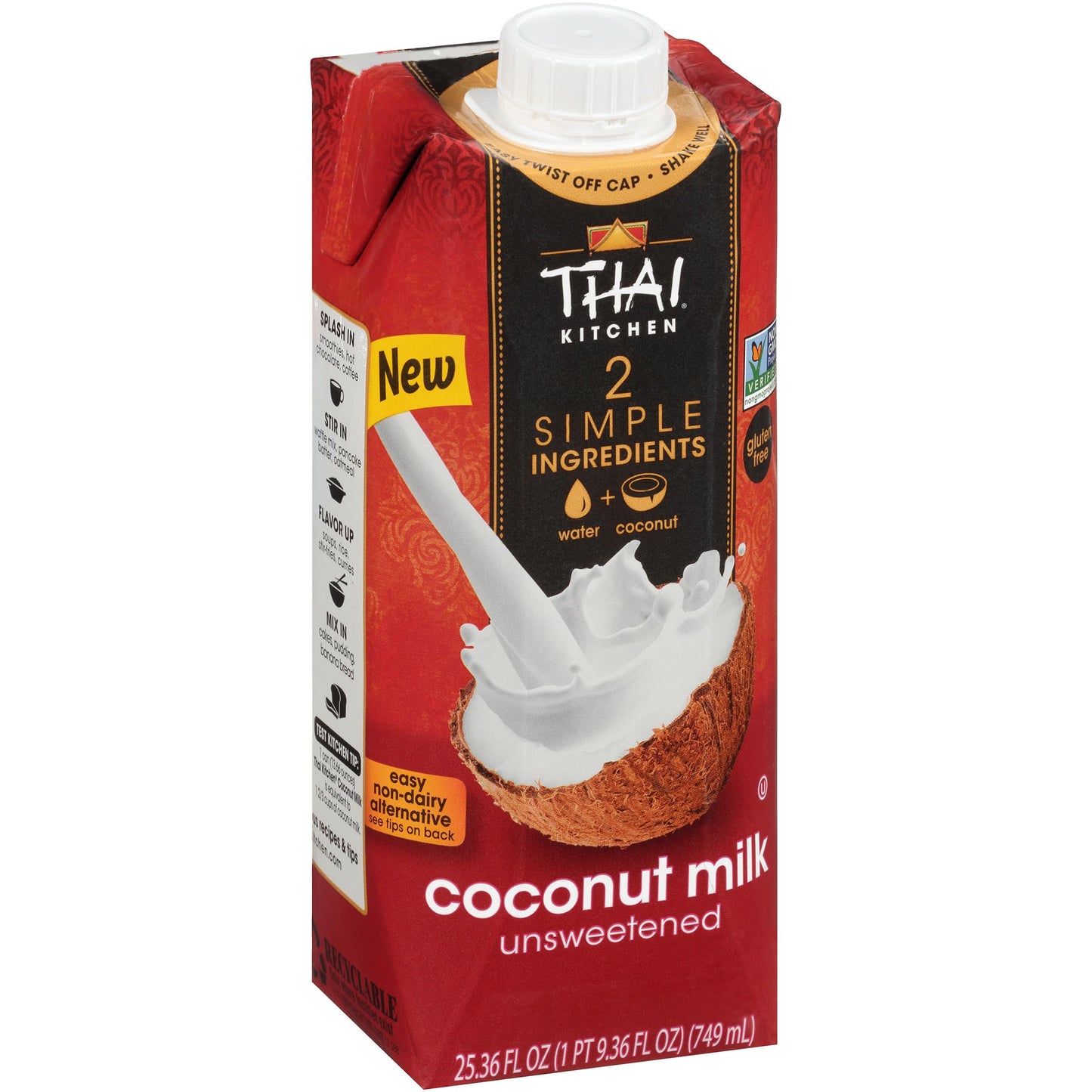 Thai Kitchen Gluten Free Unsweetened Coconut Milk, 13.66 fl oz (Pack of 12)