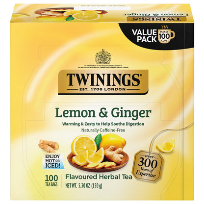 Twinings English Breakfast Black Tea, 100 Individually Wrapped Tea Bags, Smooth, Flavourful, Robust, Caffeinated, Enjoy Hot or Iced