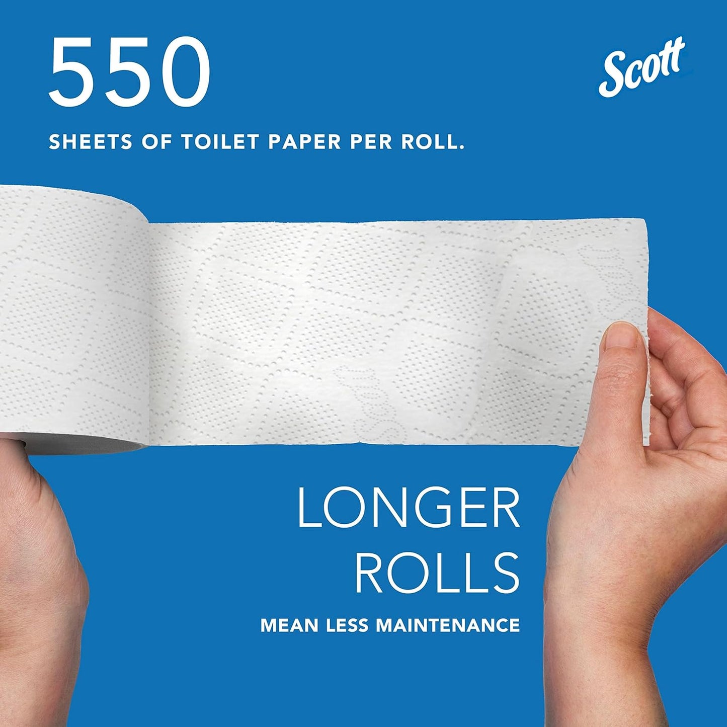 Scott Professional Standard Roll Toilet Paper (04460), with Elevated Design, 2-Ply, White, Individually wrapped, (550 Sheets/Roll, 80 Rolls/Case, 44,000 Sheets/Case)