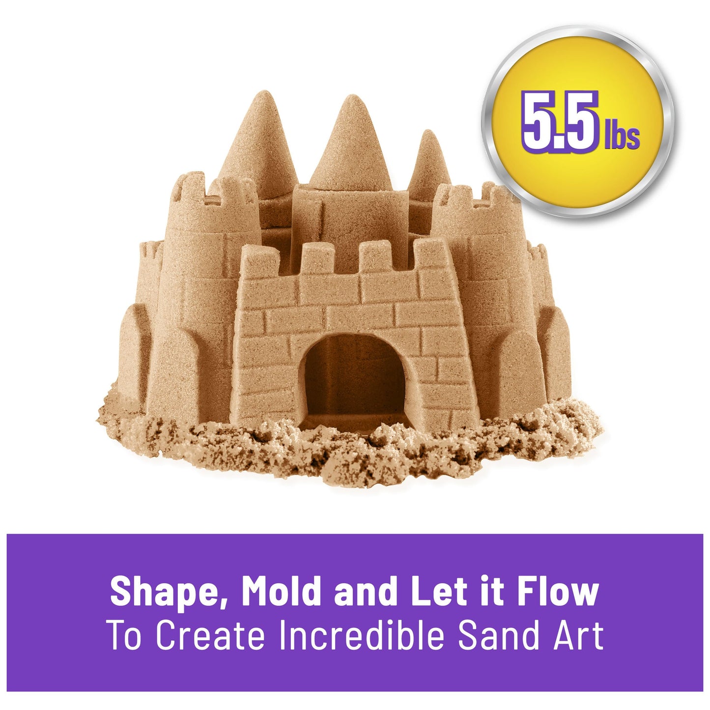 Kinetic Sand, 11lb (5kg) Natural Brown Bulk Play Sand for Arts and Crafts, Sandbox, Moldable Sensory Toys for Kids Ages 3+